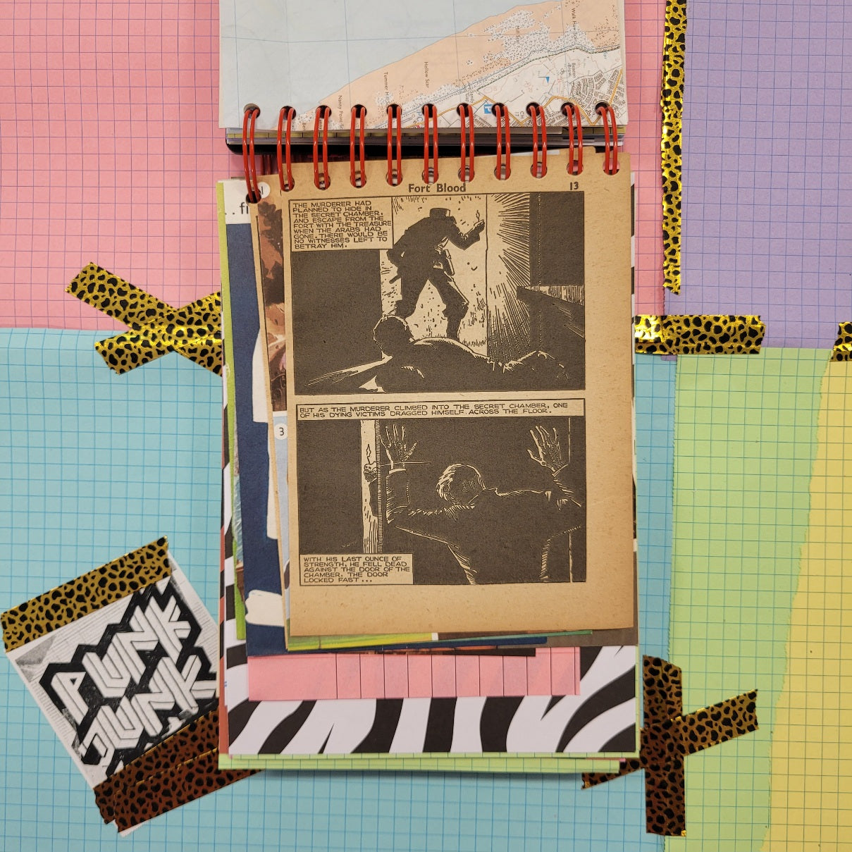 A5 PUNK JUNK JOURNAL - 260+ Pages with CUTTING MAT COVER - COLLAGEMANIA EDITION!